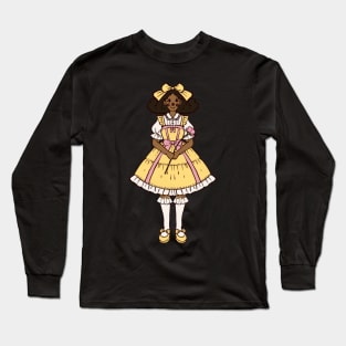 Black Lolita with a yellow dress sticker Long Sleeve T-Shirt